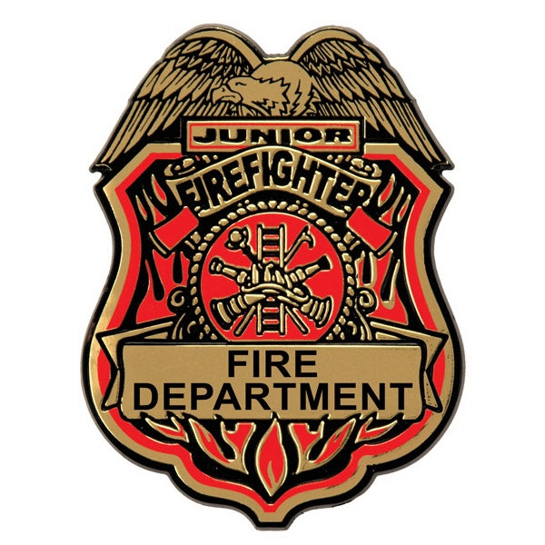 Junior Firefighter Plastic Badge with attached Clip
